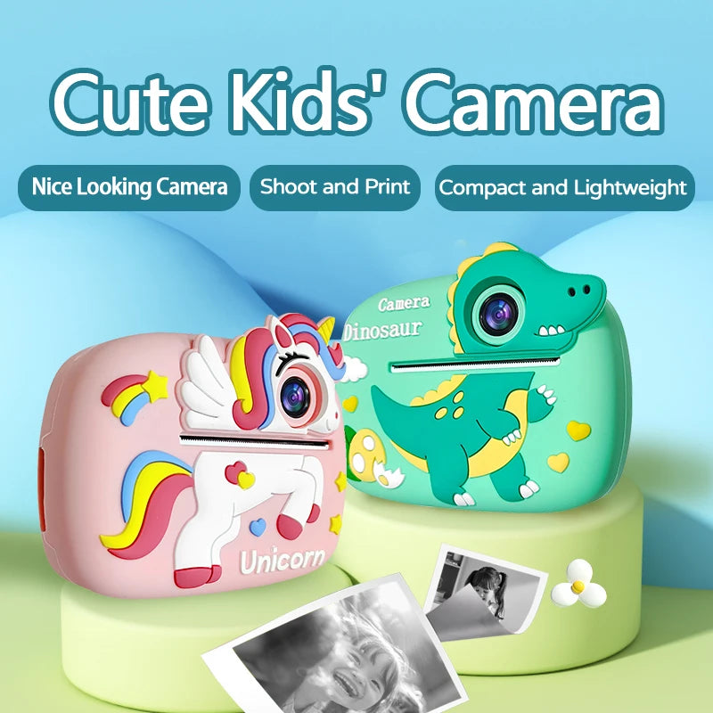 Kids Camera Instant Print 1080P HD Toddler Digital Video Camera 2.4-Inch Toy for Girls Boys Age 3-12 Christmas Birthday Gift