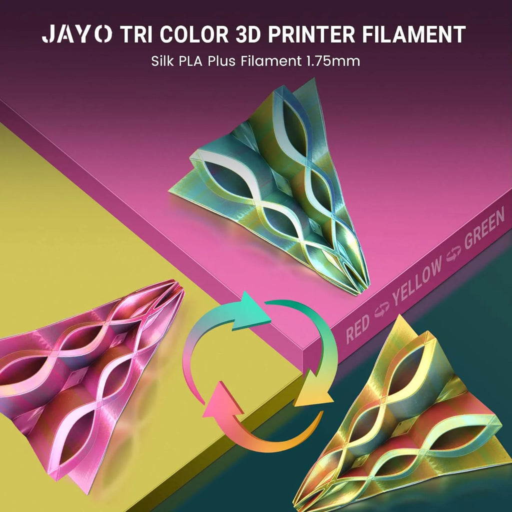 JAYO SILK PLA Filament 1.75mm Dual Colors 3D Printer Filament Coextrusion Silk Triple Color 3D Filament Shiny Multicolor Change