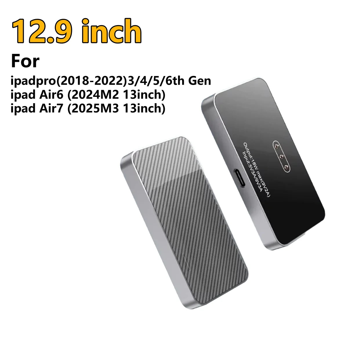 Magnetic Wireless Charger for iPad Pro 11/12/13 inches& iPad Air6/718W Fast Charging Smart Connector Alloy Wireless Charging Pad