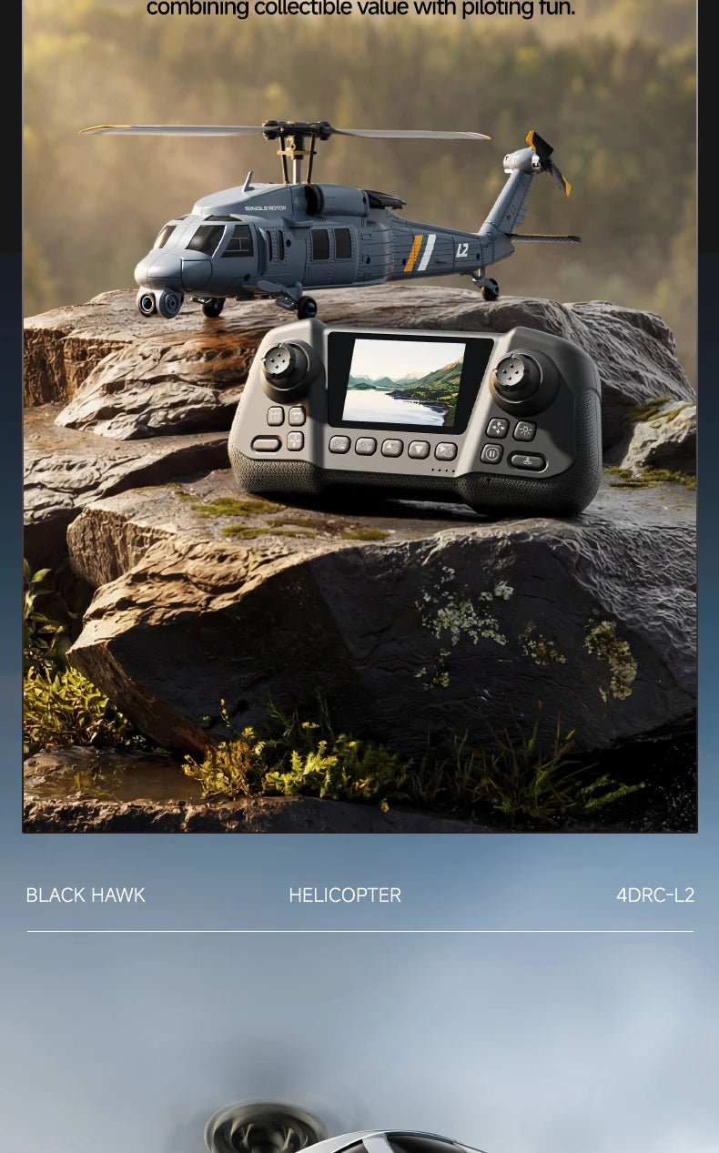 Military Remote Control Screen Helicopter 6 Axis Gyro Single Rotor 8K Aerial Optical Flow With Screen WIFI FPV RC Helicopter Toy