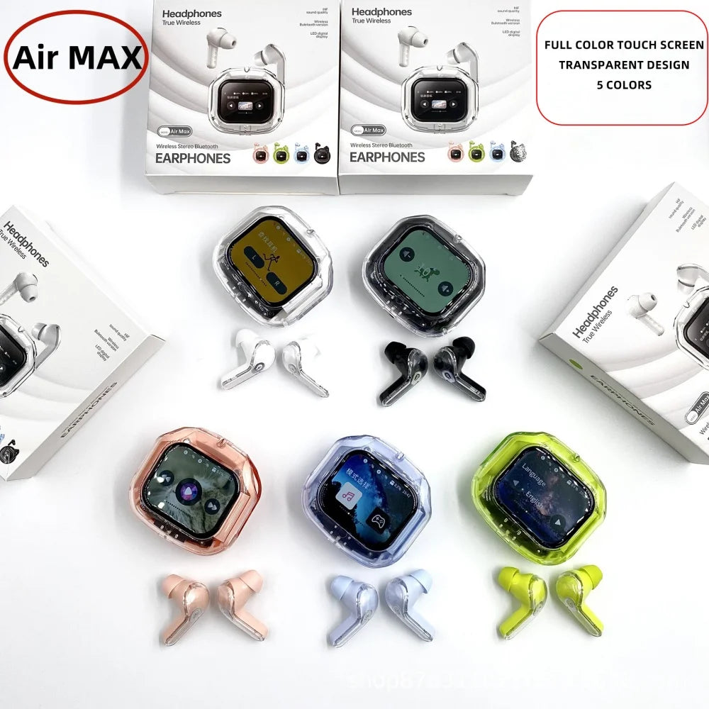 TWS Bluetooth Earbuds With LCD Screen And Noise Cancellation