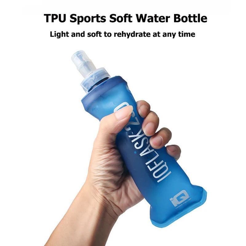 250ML/500ML Water Bottle Folding Soft Flask Sport Water Bottle Water Bag Collapsible Water Bottle Running Camping Hiking