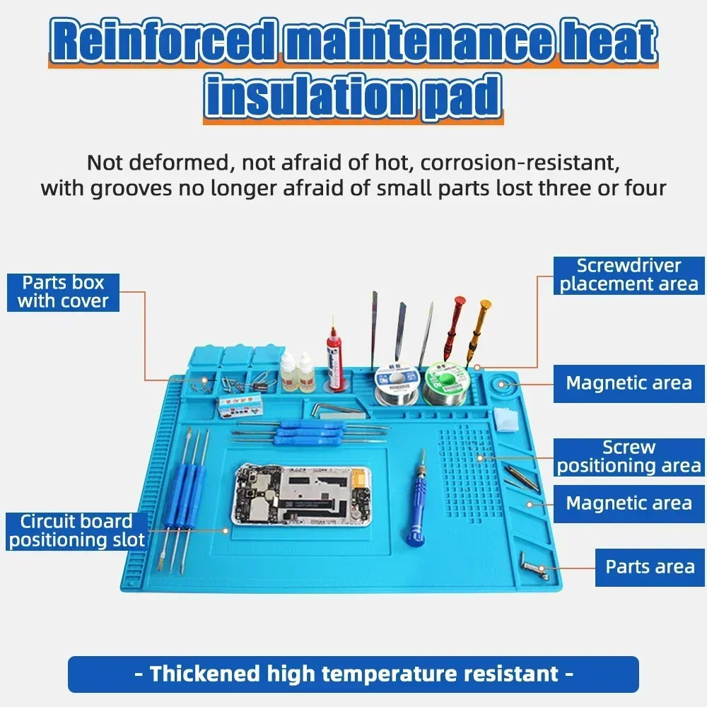 ESD Heat Insulation Soldering Mat Computer Phone Repair Tool Kit Working Silicone Repair Pad Heatresistant Maintenance Tool Kit