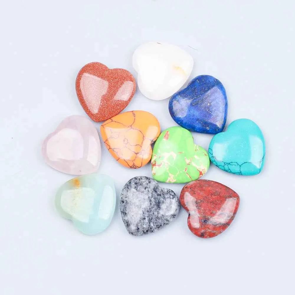 10/20/30PCS 20MM Heart Shape Stone Crystal Amethyst Love Healing Stones Irregular Mineral Gravel Specimen for Home Garden Decor