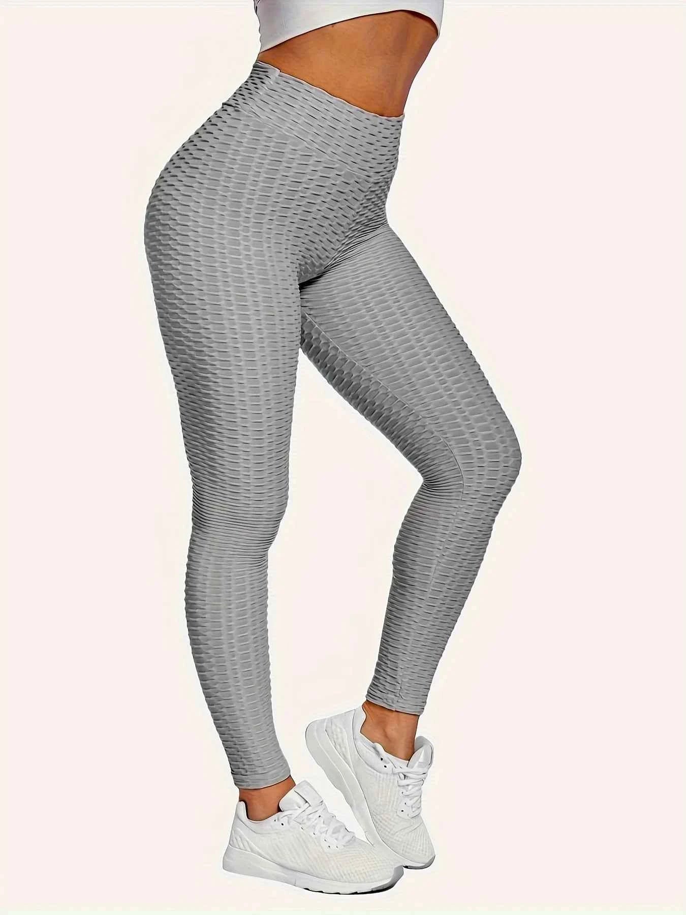 Sexy Bubble Yoga Fitness Leggings Solid Color Slim Fit Hip Lifting Sports Pants WOMEN'S Sportswear