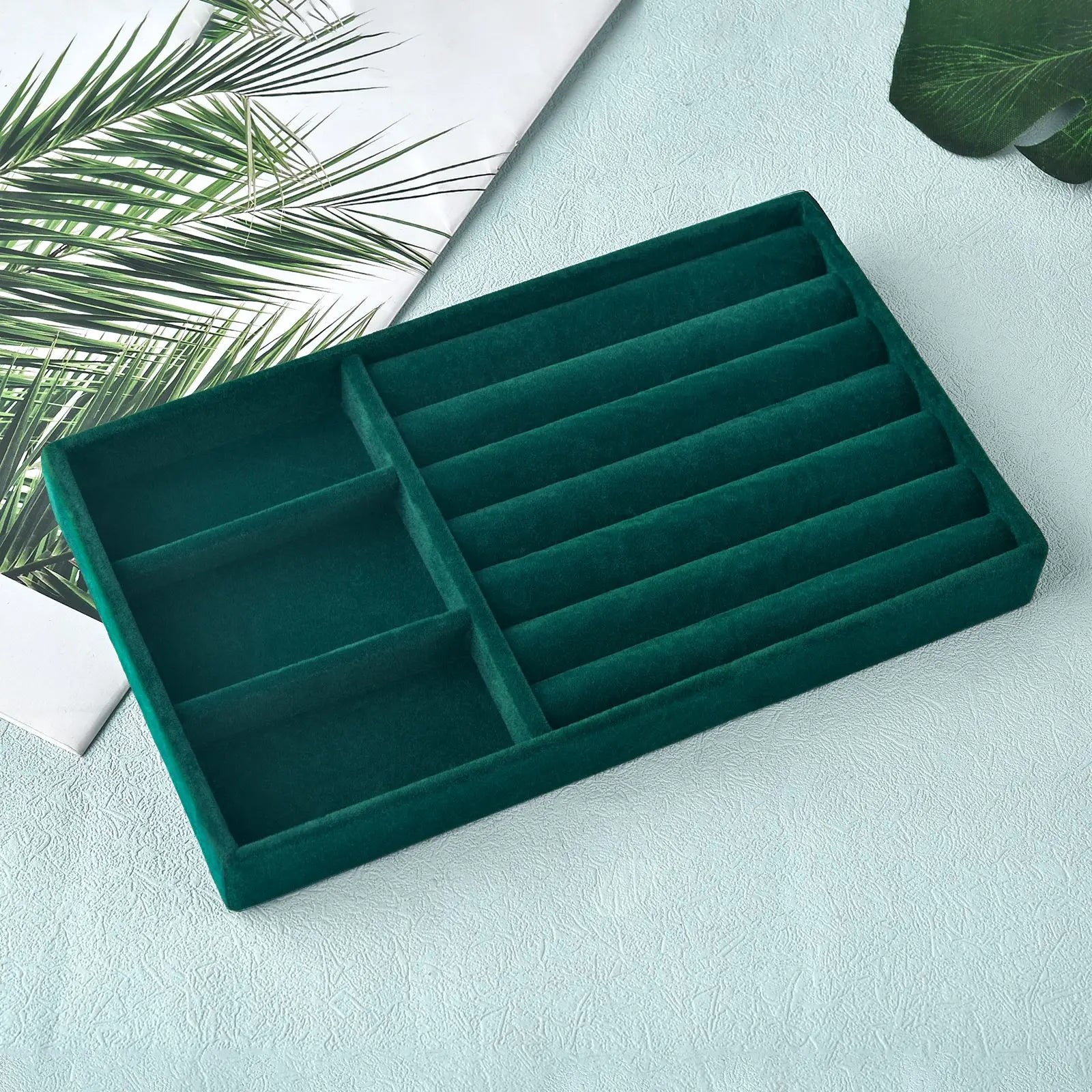Velvet Jewelry Box Organizer DIY Earring Necklace Ring Jewelry Display Tray Portable Storage Box Jewelry Organizer Display Case
