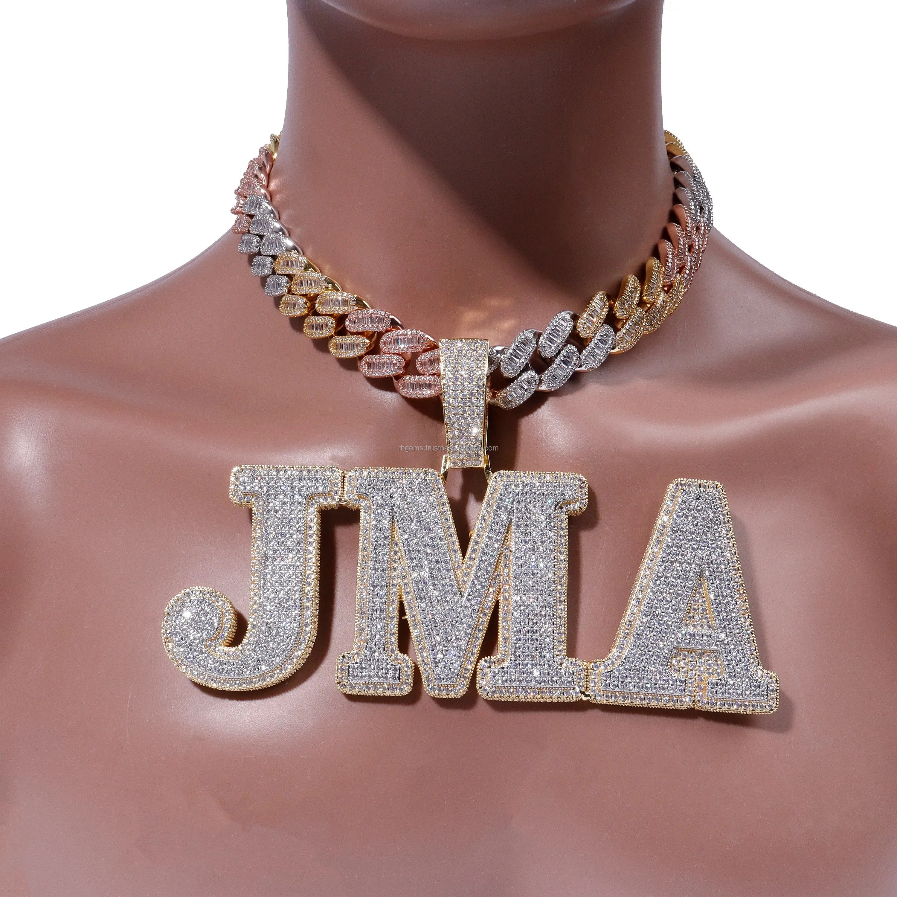 Men's Customized Rose Gold Fully Iced VVS Moissanite Hip Hop Style Rapper Charm Pendant Anniversary Gift IGI