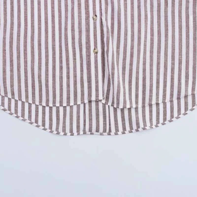 HXAO Women's Shirt Oversized Blouse Summer Shirt & Blouse Yellow Pink White Striped Shirt Elegant Large Size Long Sleeve Shirts
