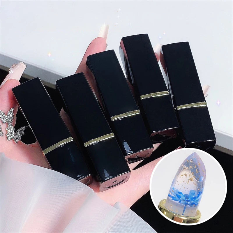 Moisturizing Flower Transparent Lipstick Temperature Color Changing Lip Balm Long Lasting Jelly Lipstick Lips Care Makeup 1pc