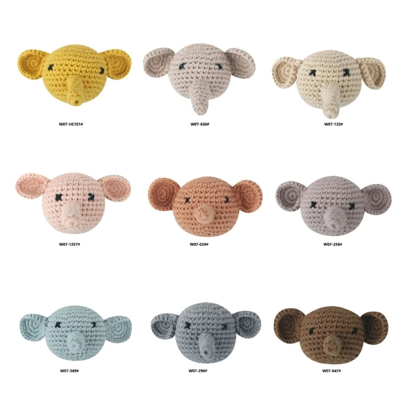 Crochet Animal Baby Pacifier Clip Accessories Handmade Knitted Bunny Teether Beads Newborn Nipple Clip Dummy Soother Holder Toy