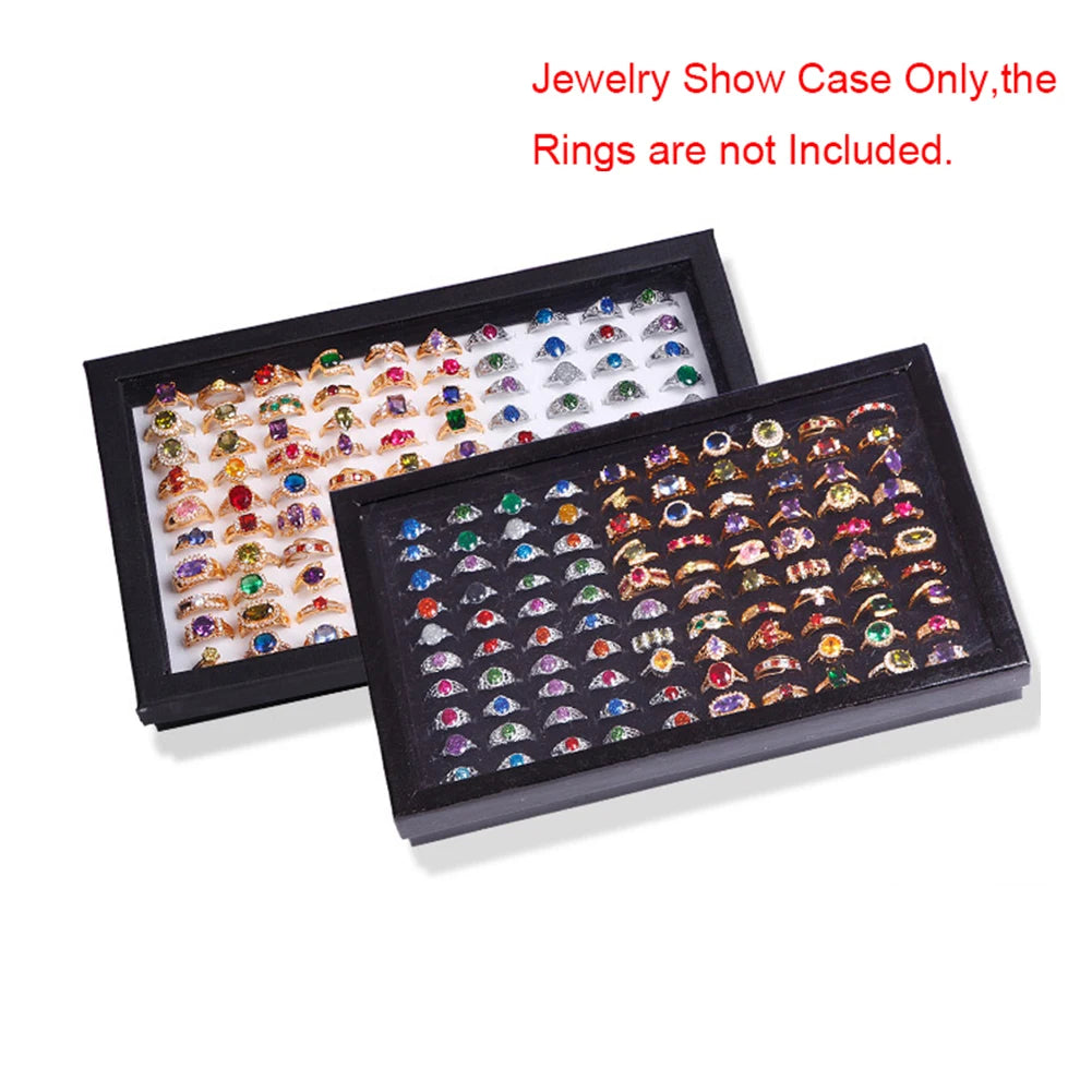 100 Slots Rings Display Stand Storage Box  Ring Box Jewelry Organizer Holder Show Case Casket #228405