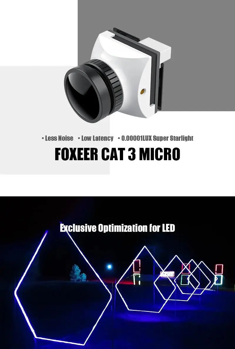 Foxeer Mini Cat / Micro Cat 4 1200TVL Starlight 0.00001Lux FPV Camera Low Latency Low Noise FPV Camera For RC FPV Racing Drone