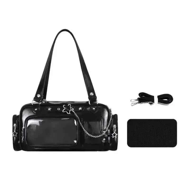 Star Chain Y2k Harajuku Shoulder Itabag Blue Lolita Girl Pain Bags Transparent Japanese Crossbody Bag New Concert Korean Handbag