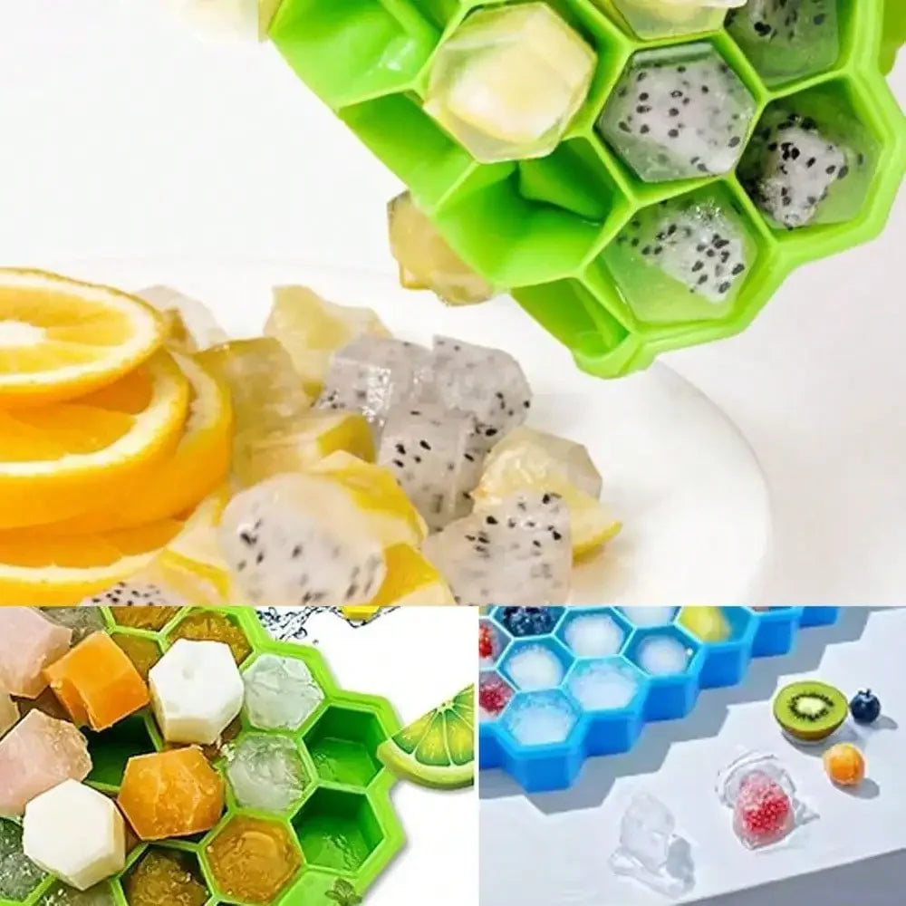 1PCS 20-Compartment Honeycomb Ice Cube Tray, Silicone Ice Maker, Reusable Ice Cube Mold, Suitable For Beverages, Coffee, Whiskey, Cocktails, And Homemade Cold Drinks.