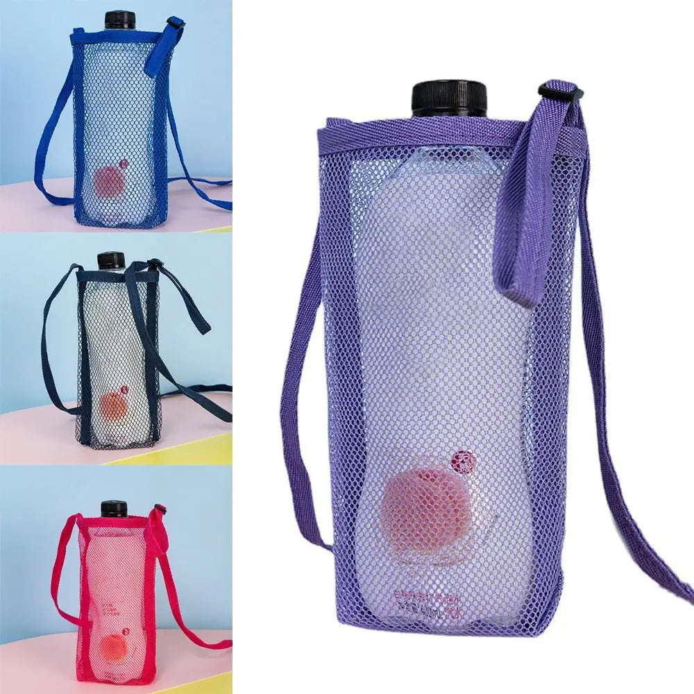 Outdoor Sport Water Bottle Cover Sport Camping Accessories Cup Sleeve Mesh Cup Sleeve Pouch With Strap Cup Accessories