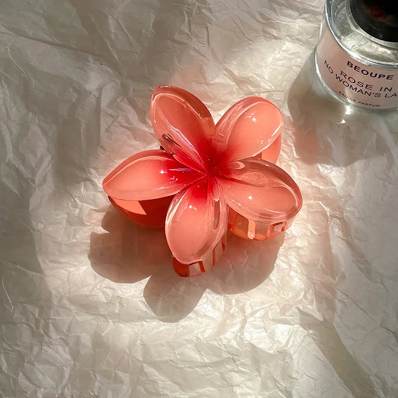 Bohemian Flower Hair Claw Clip For Women Sweet Floral Hair Claws Crab Clamp Barrettes Hawaiian Headwear Beach Accessories Girl