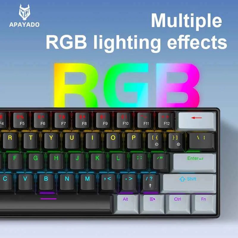 60% Mechanical Gaming Keyboard 61 Keys RGB Backlit