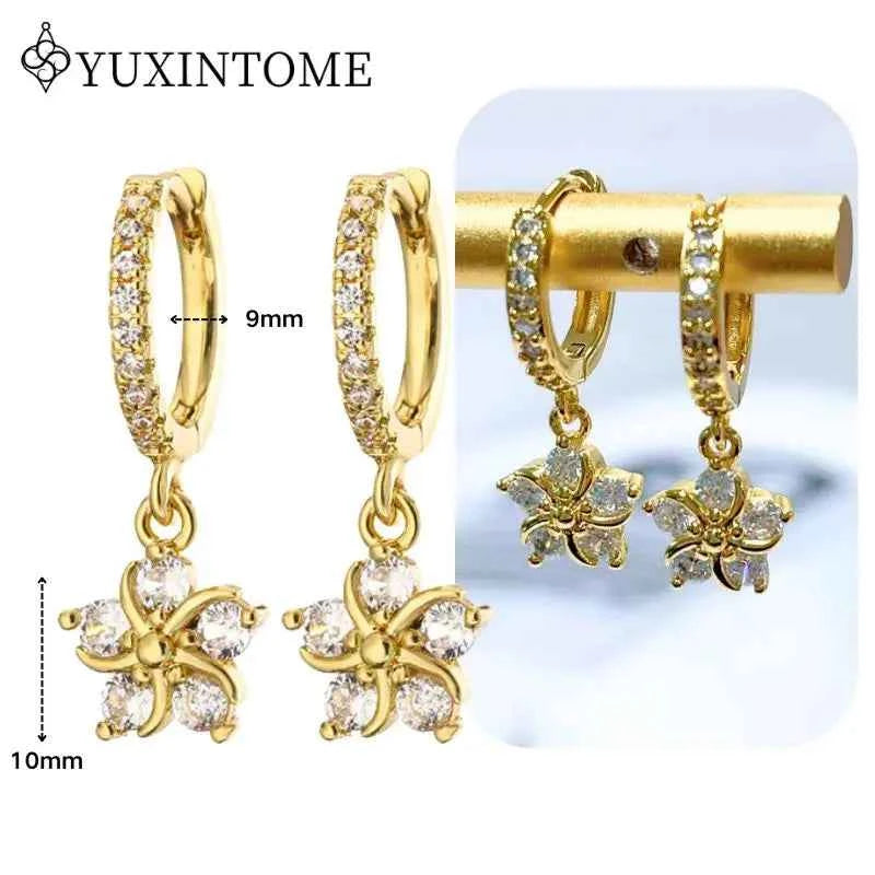 Women's 925 Sterling Silver Ear Needle Crystal Zircon Water Droplets Stud Hoop Gold Huggie Earrings Premium Luxury Party Jewelry