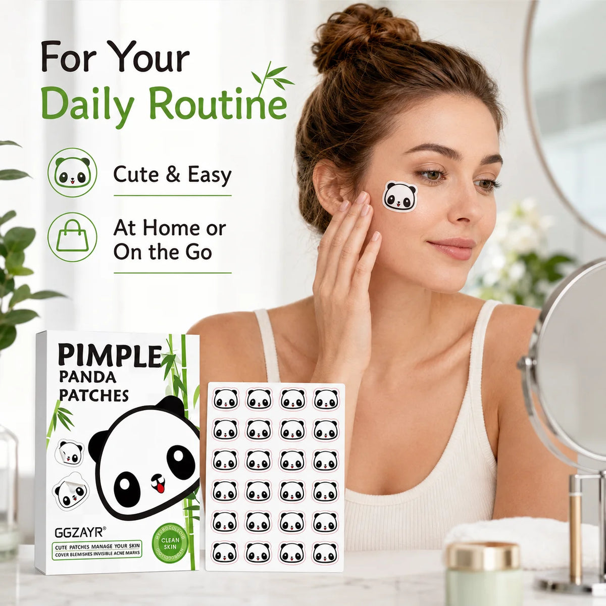 Cute Panda Hydrocolloid Pimple Patches – 120 Spot Stickers