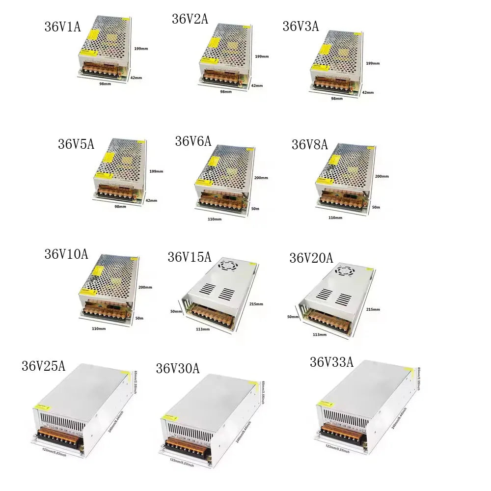 Switching Power Supply DC 5V 12V 24V 36V 48V 60W 360W 600W Light Transformer AC 100-240V Source Adapter SMPS For LED Strips CCTV