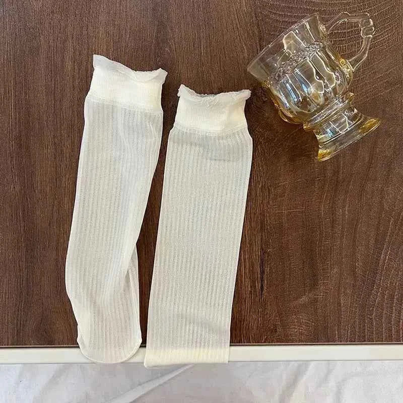 3Pairs/Lot Baby Girls Knee High Socks Long Kids Soft Lace Stuff Princess Sock Ruffle 2-12Years  Cute Girl Socks