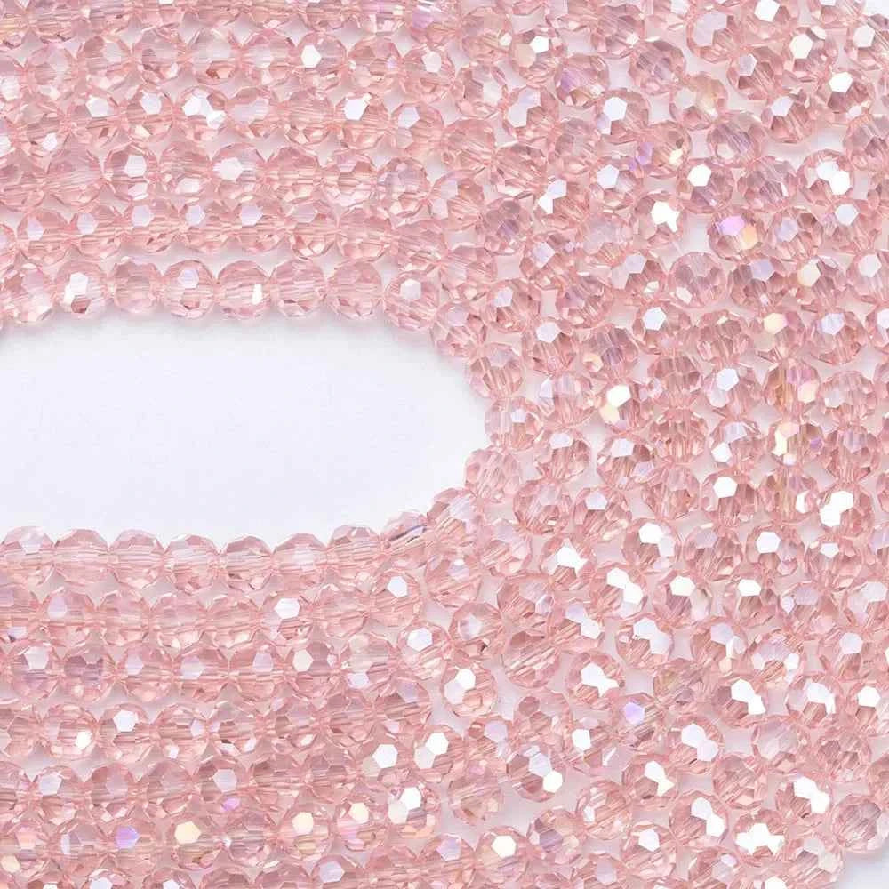 3 4 6 8mm Round Crystal Beads Faceted Colorful Glass Beads Loose Spacer Bead for Jewerly Making Needlework Bracelet Necklace DIY