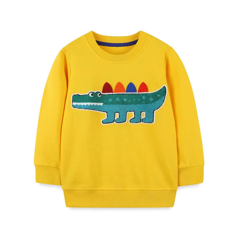 Jumping Meters Autumn Spring Children's Sweatshirts With Animals Print Hot Selling Sport Kids Fashion Shirts Tops