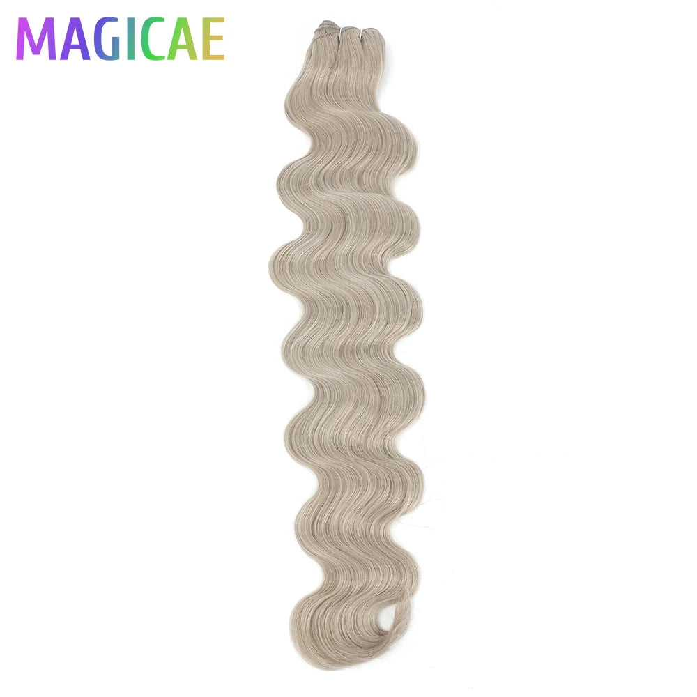 Magicae 30Inches 200G Piano Blonde SP12/16/613 Ombre Brown 6# Body Wave Bundles High Temperature Synthetic Hair Extensions