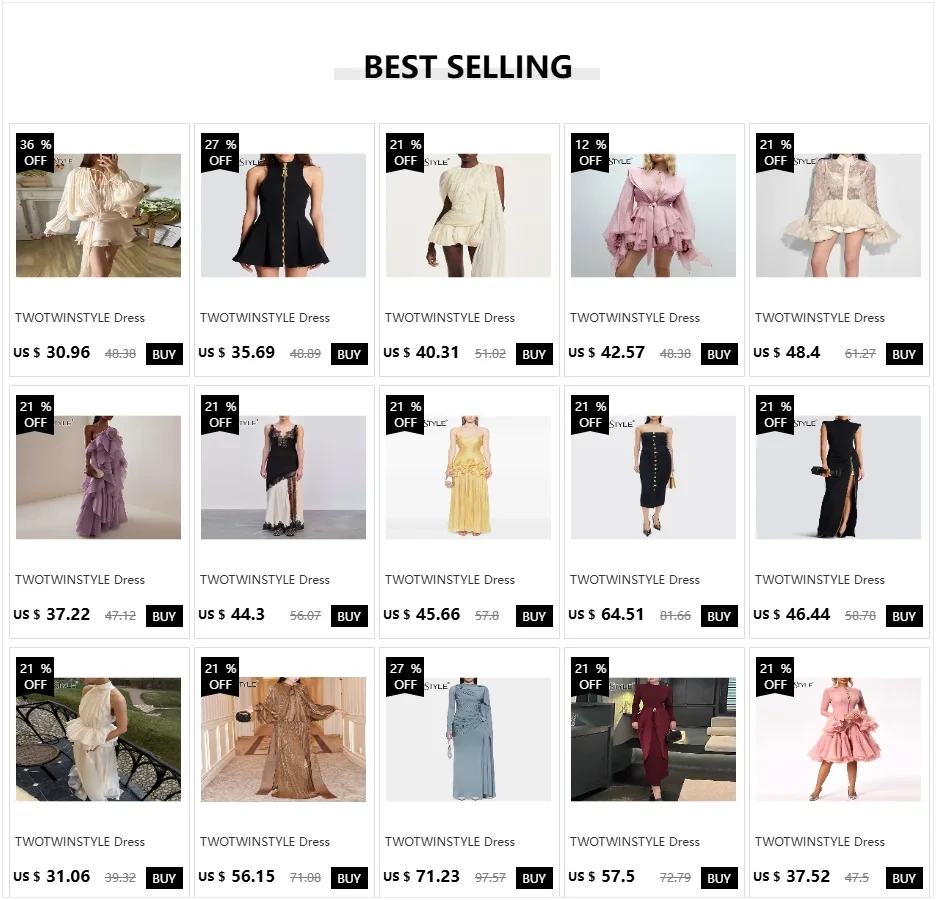 TWOTWINSTYLE Solid Spliced Button Slimming Dresses For Women O Neck Long Sleeve High Waist Patchwork Ruffles Female Fashion New