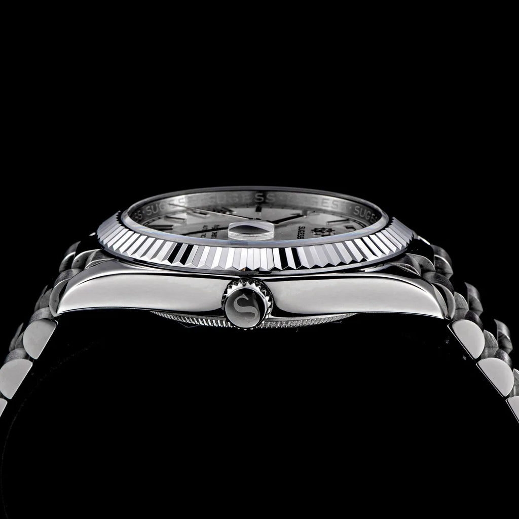 Sugess 40mm Men's Watches Automatic Date Mechanical Day Wristwatch Peacock SL3034 Movement Sapphire Waterproof Luxury Retro New