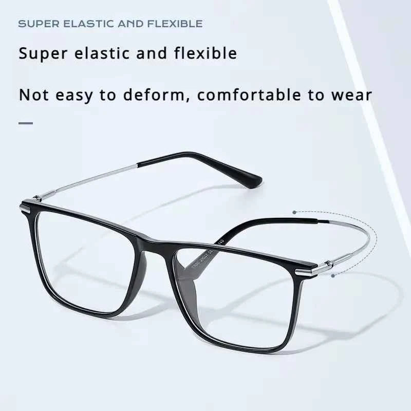 VICKY Classic Titanium Men's Square Frame Simple Design Blue Light Reading Glasses Customizable Prescription Photochromic 007