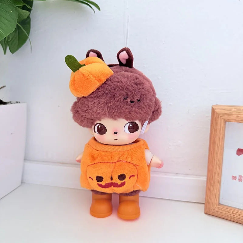 17cm Dolls Clothing For Labubu Outfit Accessories Sitting Party Halloween Trick-Or-Treat Series Accessory Pumpkin Hat Clothes