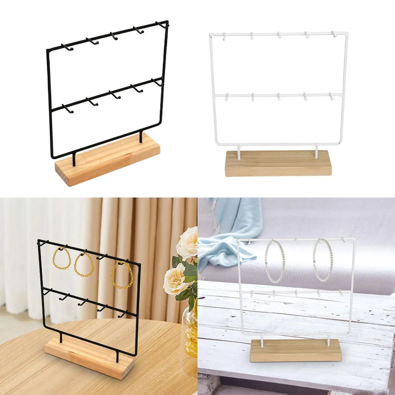 Jewelry Display Rack with 10 Hooks Earrings Organizer Jewelry Organizer for Earring Cards Pendants Bracelet Ring Hanging