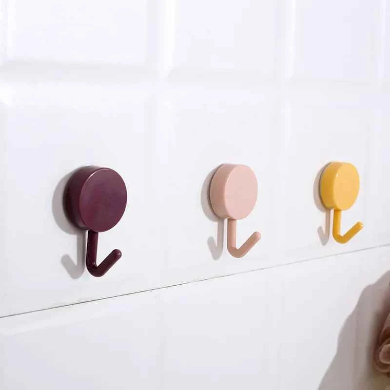 Self Adhesive Wall Hook Strong Without Drilling Coat Bag Bathroom Door Kitchen Towel Hanger Hooks Home Storage Accessories