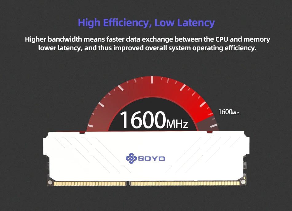 SOYO Memoria Ram DDR3 8GB Desktop 1600 Mhz DIMM Memory Module Ram For Intel & AMD 64Bit 240Pin 1.5V PC3-12800 PC Gameing