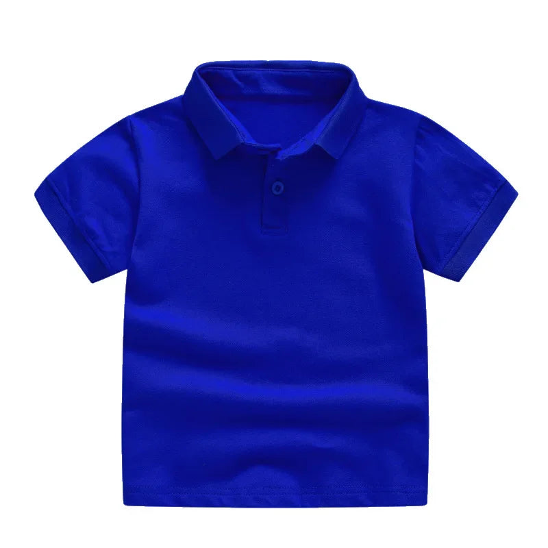 Summer Baby Boys Short Sleeve Solid Polo T-shirt Kids Cotton Clothes Toddler Girls Classical Polos T Shirt Tops School Uniform