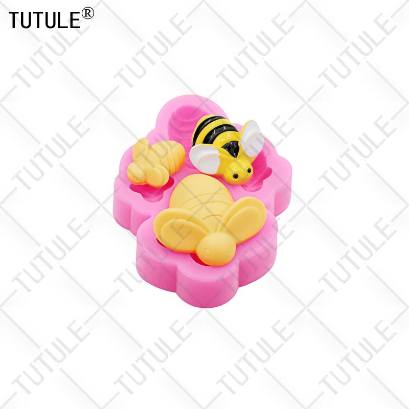 3D Honeybee Keychain Earrings Silicone Mold DIY Honeybee Clay epoxy resin Accessories Silicone Moulds cake Chocolate Molds