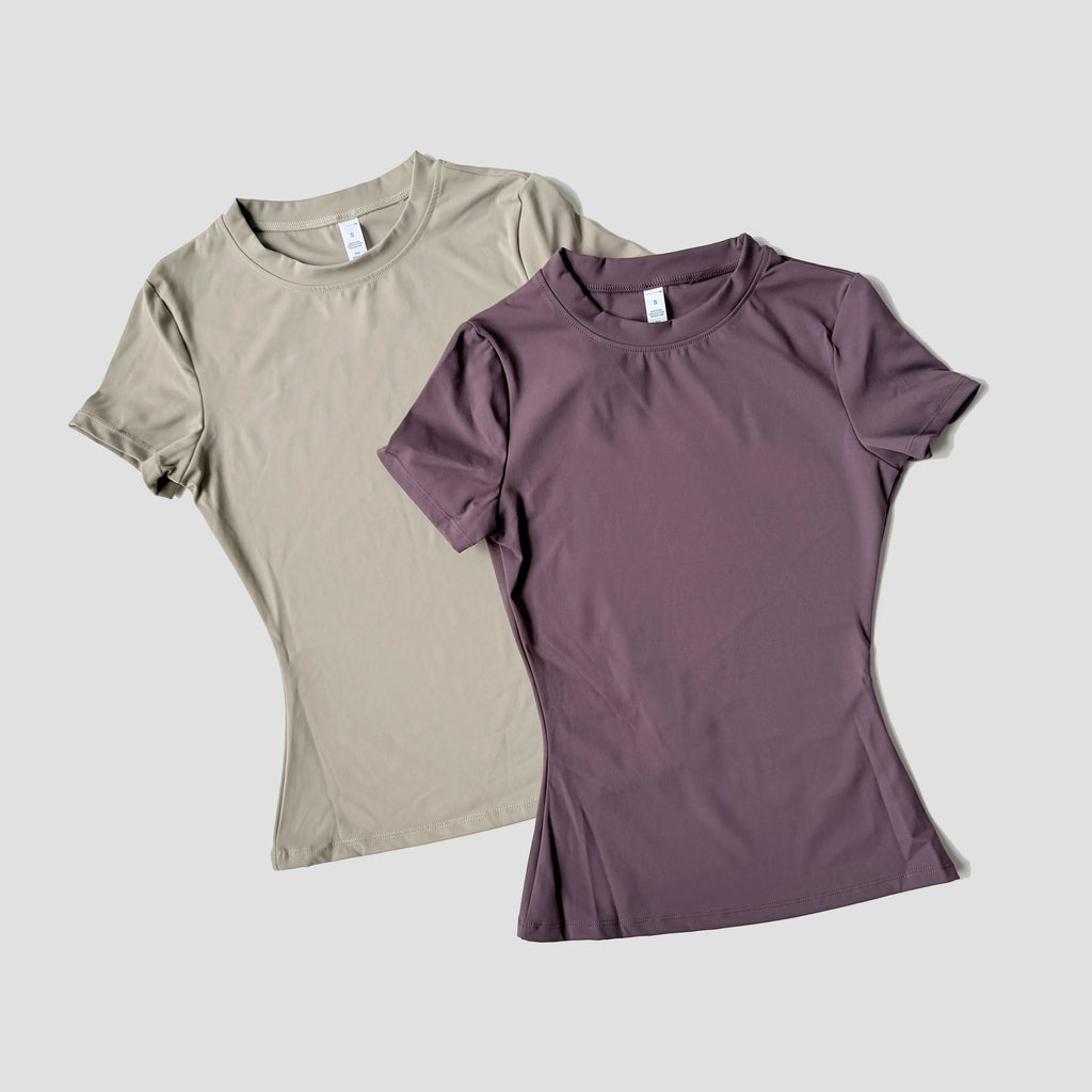 Women Solid Color Dry Fit Short Sleeve Crew Neck Athletic T-Shirt Fashion Casual Tee Suitable For Daily Running Workout Gym Top