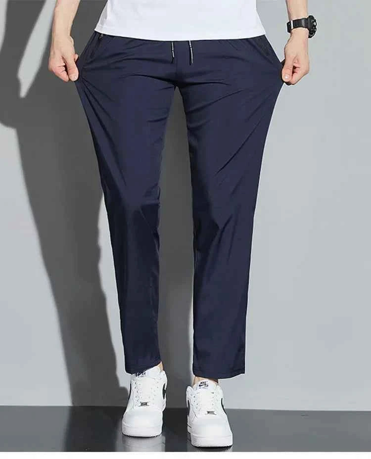 Men's Casual Pants Business Stretch Slim Fit Elastic Waist Jogger Korean Classic Blue Black Gray Male Brand Trousers