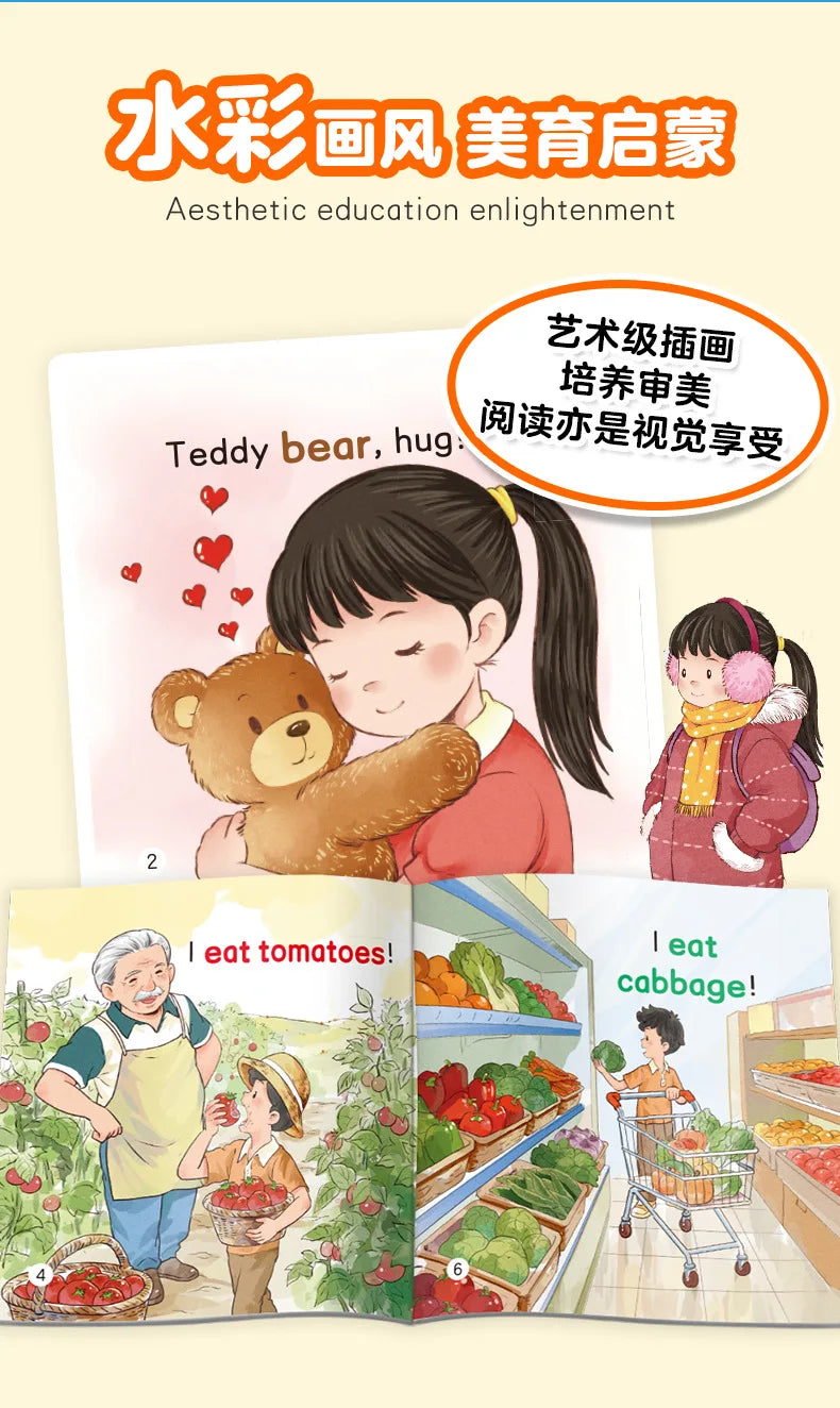 20 Books Kids English Picture Books, Audio Reading Early Education Picture Book, Zero Basis English Learning Books for Toddlers