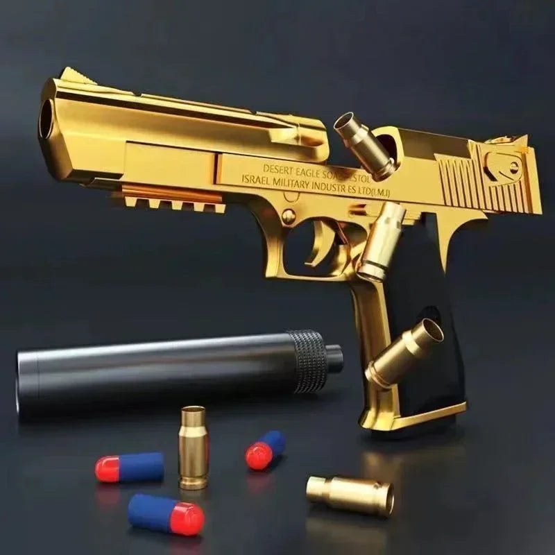 Desert Eagle Toy Gun Shell EjectionAirsoft Pistol Soft Foam Bullet Outdoor CS Weapon for Shooting Game Halloween Birthday Gift