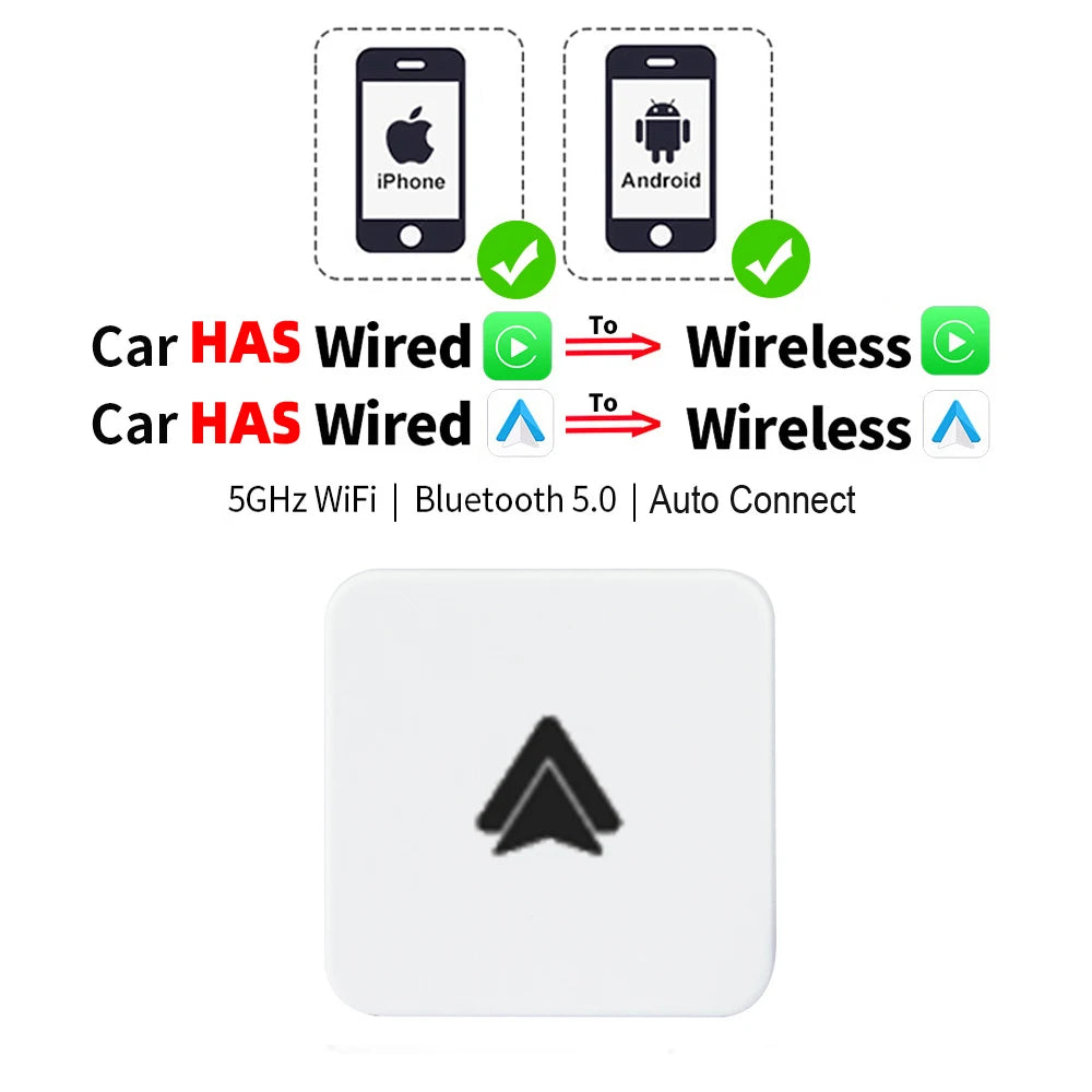 EKIY A2 Wired to Wireless Android Auto Adapter For Wired Android Auto Cars Smart Ai Box Bluetooth WiFi Spotify Auto Connect Map