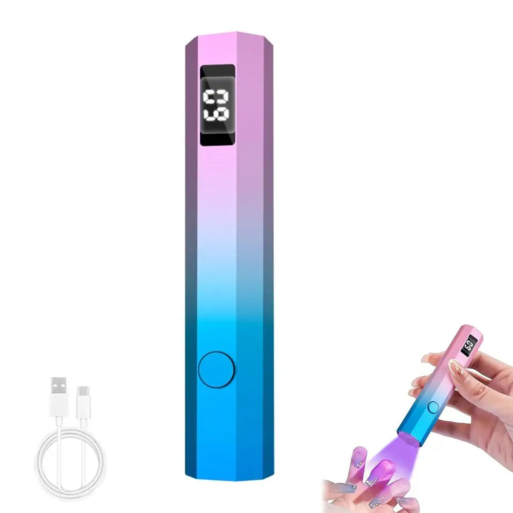 Portable Mini UV Light for Gel Nails, Handheld Cordless UV Nail Lamp with LCD Display,Rechargeable for Gel Polish Home DIY Salon