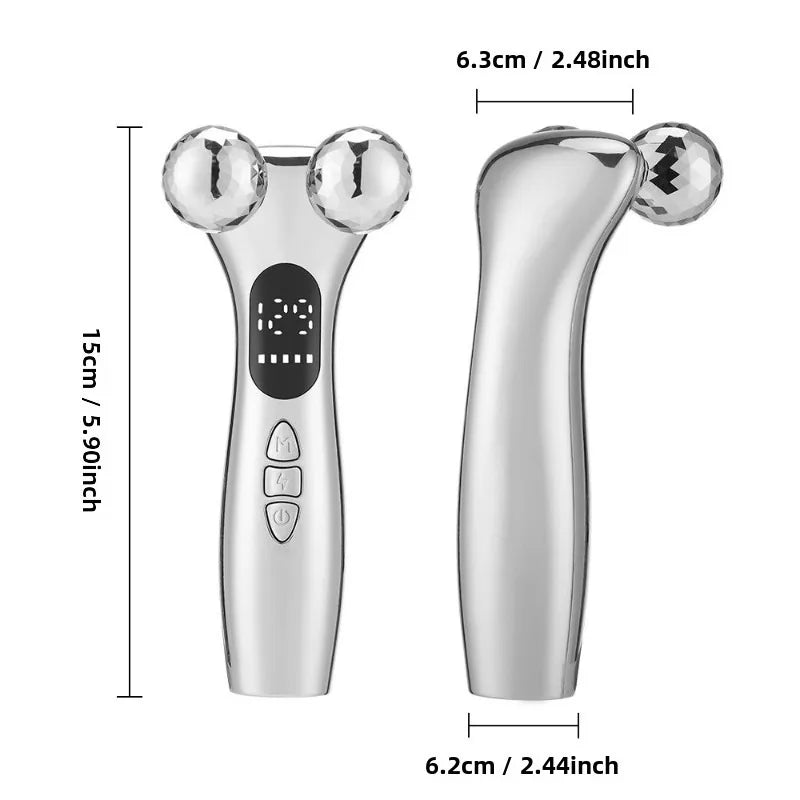 4D Roller Massage Tool Microcurrent Massager Three-dimensional Shaping Facial Neck Skin Beauty Device Handheld Electric  Adults