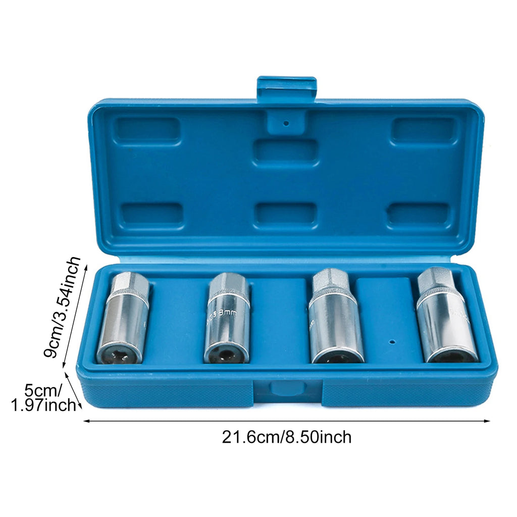 4Pcs Nut Screw Remover Extractor 6-12mm Removal Set Bolt Impact Damaged Nut Screw Removal Socket Wrench Extractor Hand Tool Kit
