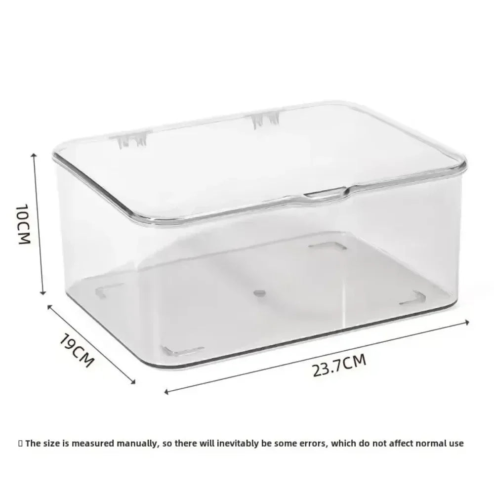 Clear Acrylic Clamshell Storage Organizer Box Multi-Purpose Desktop Organizer for Stationery Home Office Makeup Jewelry Bathroom