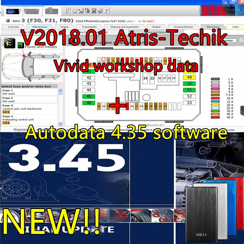 2023 Hot Newest Version Autodata 3.45 Auto Repair Software Auto-Data 3.45 Car Software Information Auto Data Install Video Guide