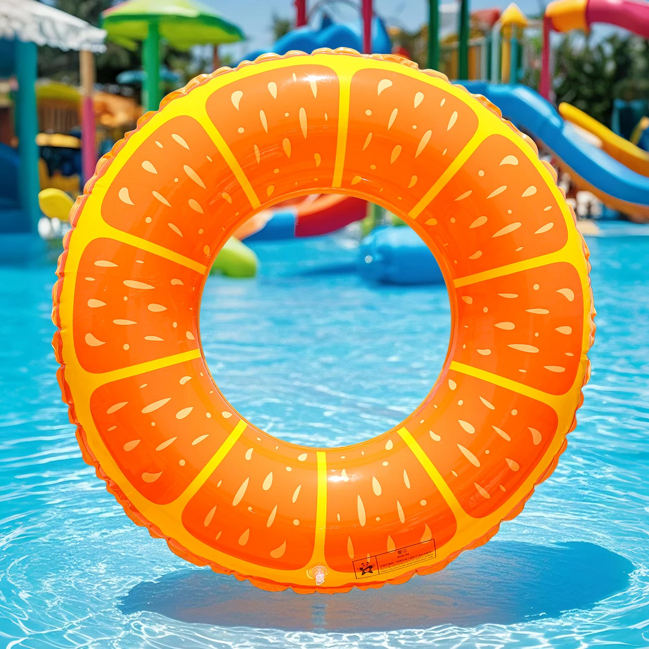 1PC Inflatable Thickened Orange-Shaped Pool Float, Summer Adult Orange Swim Ring for Beach and Pool Parties