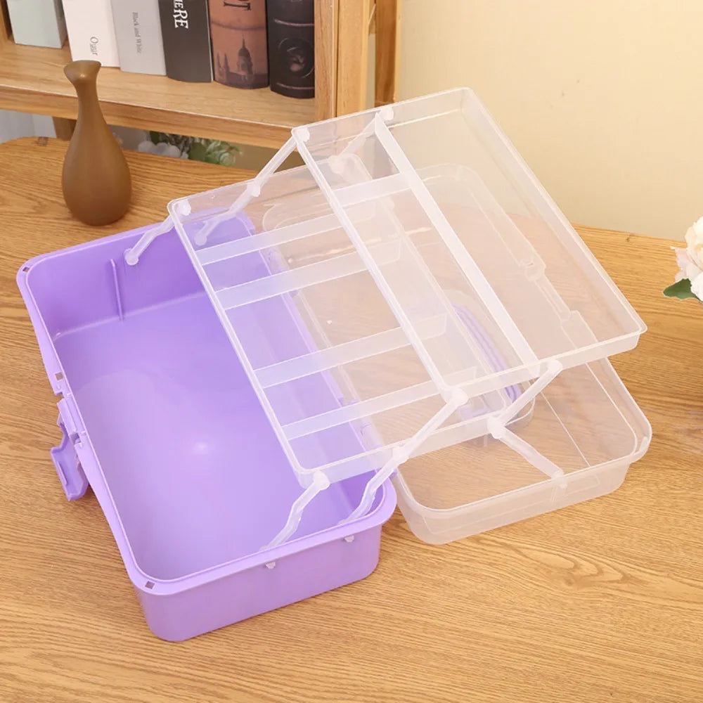 New 2/3 Layers Storage Box Large Capacity Plastic Nail Art Box Multifunctional Portable Jewelry Organizer Small Items
