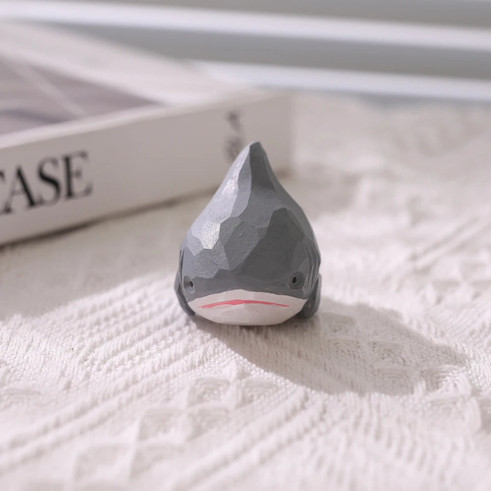 Handcrafted wood carving Home decorations decoraciones para el hogar desk accessories room decor Handmade Shark Statue decor